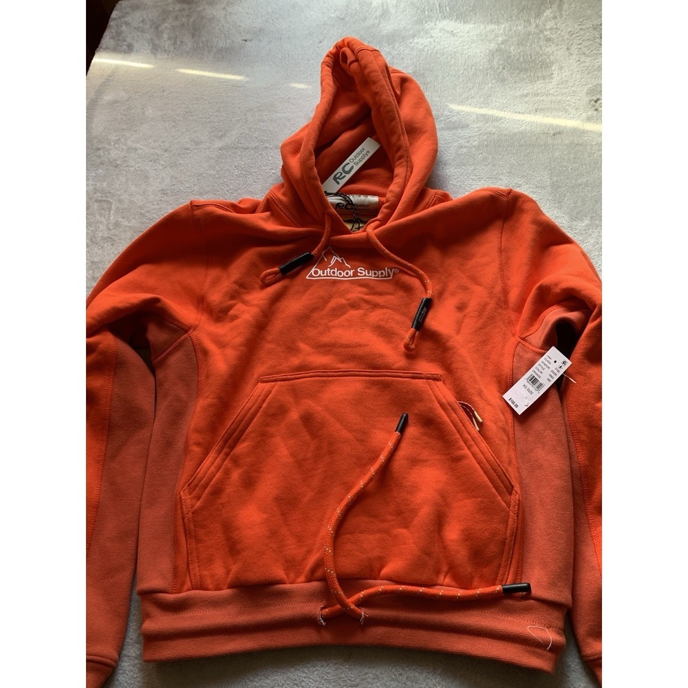 Reese Cooper Outdoor Supply RCOS Men's Orange Hoodie Size XS Heavy